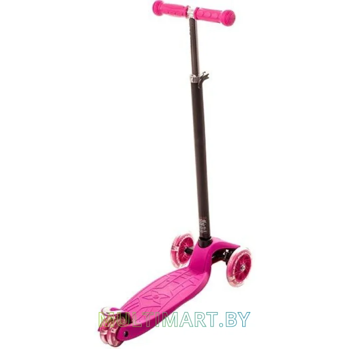 Самокат QD Scooter Maxi PK розовый, светящиеся колёса